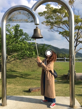 「DOUBLE NAME（ダブルネーム）のフリンジデニムワイドパンツ（デニムパンツ）」を使った、みっきーさん（レディース・163cm）の春コーディネート