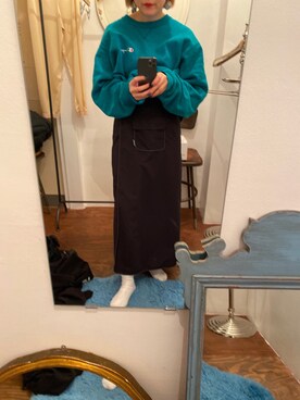 「itimiのアイテム（スカート、ブラック系）」を使った、kazooさん（レディース・157cm）の春コーディネート