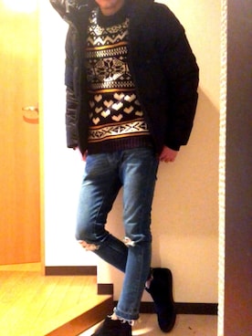 「Vicci（ビッチ）のアイテム」を使った、MASAさん（メンズ・175cm）の冬コーディネート