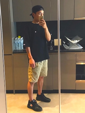 「Champion（チャンピオン）のアイテム（スニーカー）」を使った、MASAさん（メンズ・175cm）の夏コーディネート