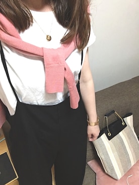 「NANO universe（ナノユニバース）のアイテム（オールインワン・サロペット）」を使った、ayaco*°さん（レディース・158cm）の夏コーディネート