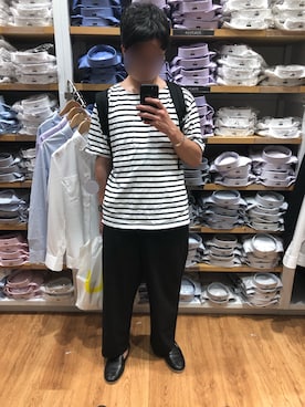 「バスクシャツ」｜「アイテム（スリッポン）」を使った、gentaさん（メンズ・170cm）の夏コーディネート