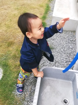 「男の子ベビー」｜「アイテム（ジャケット/アウター）」を使った、chiropさん（キッズ・80cm）の秋コーディネート