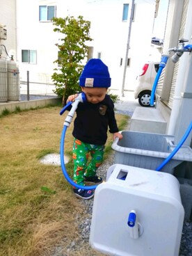 「1歳6ヶ月」｜「アイテム（ニットキャップ/ビーニー）」を使った、chiropさん（キッズ・80cm）の秋コーディネート