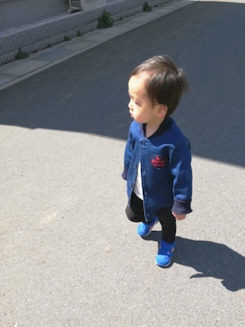 「公園コーデ」｜「アイテム（ブルゾン）」を使った、chiropさん（キッズ・80cm）の春コーディネート