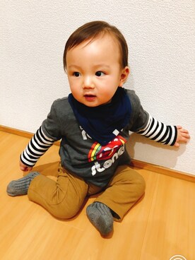「おさんぽスタイル」｜「アイテム（その他）」を使った、粋さん（キッズ・80cm）の春コーディネート