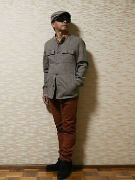 「JOURNAL STANDARD（ジャーナルスタンダード）のアイテム（ノーカラージャケット）」を使った、いしさん（メンズ・161cm）の秋コーディネート