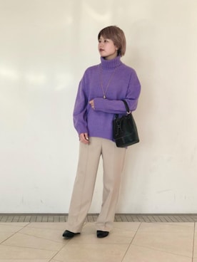 「Soierie（ソワリー）のアイテム（ネックレス）」を使った、大久保さん（レディース・158cm）の秋コーディネート