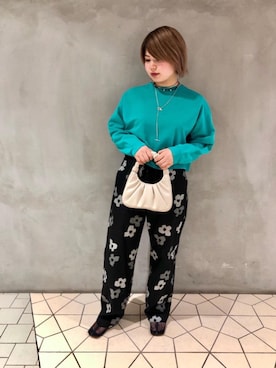 「ARRUM（アールム）のアイテム」を使った、大久保さん（レディース・158cm）の冬コーディネート