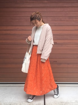 「179/WG（イチナナキュウダブルジー）のアイテム（ブルゾン）」を使った、tabaさん（レディース・158cm）の秋コーディネート
