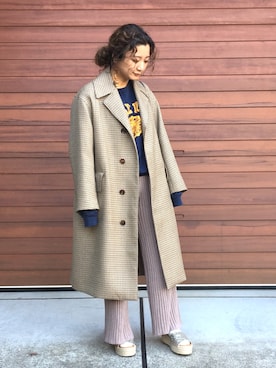「グリッター」｜「アイテム（スウェット）」を使った、tabaさん（レディース・158cm）の冬コーディネート