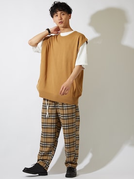 「improves（インプローブス）のアイテム（ベスト）」を使った、improves_officialさん（メンズ・178cm）の春コーディネート