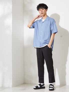 「improves（インプローブス）のアイテム（スラックス）」を使った、improves_officialさん（メンズ・178cm）の夏コーディネート