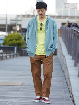 「improves（インプローブス）のアイテム（チノパンツ）」を使った、improves_officialさん（メンズ・181cm）の冬コーディネート