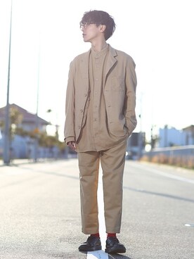 「improves（インプローブス）のアイテム（テーラードジャケット）」を使った、improves_officialさん（メンズ・178cm）の春コーディネート