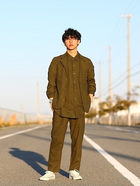 「improves（インプローブス）のアイテム（テーラードジャケット）」を使った、improves_officialさん（メンズ・178cm）の春コーディネート