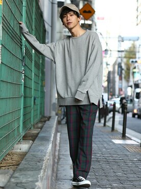 「improves（インプローブス）のアイテム（スウェット）」を使った、improves_officialさん（メンズ・178cm）の春コーディネート