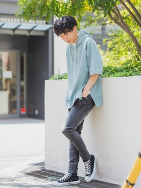 「improves（インプローブス）のアイテム（パーカー）」を使った、improves_officialさん（メンズ・178cm）の春コーディネート