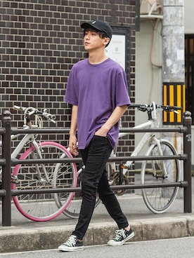 「KANGOL（カンゴール）のアイテム（キャップ）」を使った、improves_officialさん（メンズ・178cm）の夏コーディネート