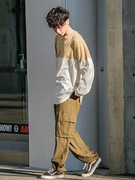 「improves（インプローブス）のアイテム（カーゴパンツ）」を使った、improves_officialさん（メンズ・178cm）の秋コーディネート