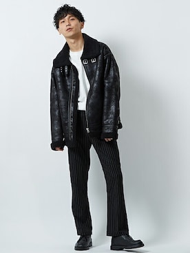 「improves（インプローブス）のアイテム（ムートンコート）」を使った、improves_officialさん（メンズ・178cm）の秋コーディネート