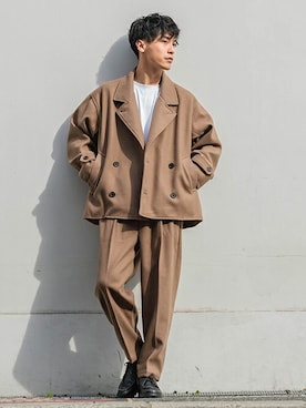 「improves（インプローブス）のアイテム（ピーコート）」を使った、improves_officialさん（メンズ・178cm）の秋コーディネート