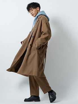 「improves（インプローブス）のアイテム（トレンチコート）」を使った、improves_officialさん（メンズ・178cm）の冬コーディネート