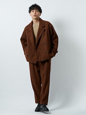「improves（インプローブス）のアイテム（ピーコート）」を使った、improves_officialさん（メンズ・178cm）の冬コーディネート