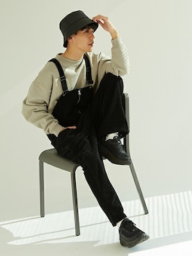 「improves（インプローブス）のアイテム（サロペット/オーバーオール）」を使った、improves_officialさん（メンズ・178cm）の冬コーディネート