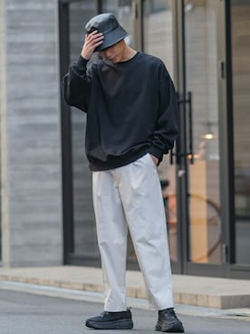 「improves（インプローブス）のアイテム（スウェット）」を使った、improves_officialさん（メンズ・178cm）の冬コーディネート