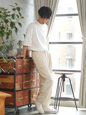 「improves（インプローブス）のアイテム（カーゴパンツ）」を使った、improves_officialさん（メンズ・178cm）の夏コーディネート