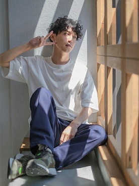 「SIDEWAY STANCE（サイドウェイスタンス）のアイテム（パンツ）」を使った、improves_officialさん（メンズ・178cm）の夏コーディネート