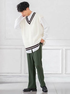 「improves（インプローブス）のアイテム（スラックス）」を使った、improves_officialさん（メンズ・178cm）の秋コーディネート