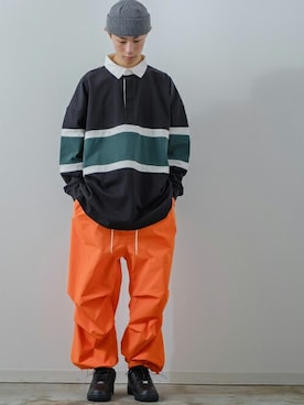 「improves（インプローブス）のアイテム（カーゴパンツ）」を使った、improves_officialさん（メンズ・172cm）の冬コーディネート
