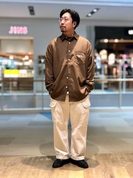 「アイテム（ローファー）」を使った、mutoさん（メンズ・170cm）の秋コーディネート