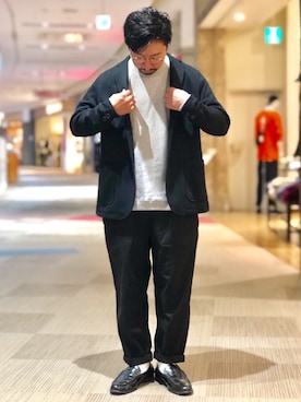 「Right-on（ライトオン）のアイテム（スラックス）」を使った、mutoさん（メンズ・170cm）の秋コーディネート