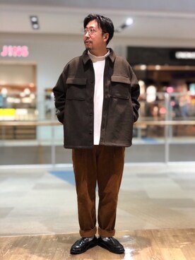 「Right-on（ライトオン）のアイテム（Tシャツ/カットソー）」を使った、mutoさん（メンズ・170cm）の秋コーディネート
