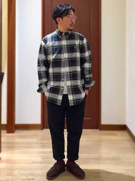 「Right-on（ライトオン）のアイテム（スラックス）」を使った、mutoさん（メンズ・170cm）の秋コーディネート