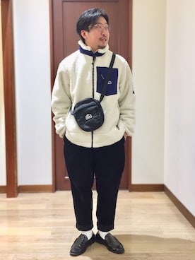 「CAMP7（キャンプセブン）のアイテム（ブルゾン）」を使った、mutoさん（メンズ・170cm）の冬コーディネート