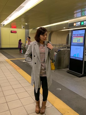 「アイテム（その他トップス、ブラウン系）」を使った、chiaさん（レディース・167cm）の冬コーディネート