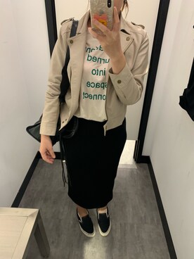「one after another NICE CLAUP（ワンアフターアナザーナイスクラップ）のアイテム（ブルゾン）」を使った、chiaさん（レディース・167cm）の秋コーディネート