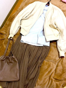 「MOUSSY（マウジー）のアイテム（MA-1）」を使った、yummy0022さん（レディース・160cm）の冬コーディネート