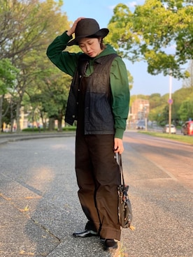 「Carhartt（カーハート）のアイテム（オールインワン・サロペット）」を使った、CHIHIROさん（レディース・161cm）の春コーディネート