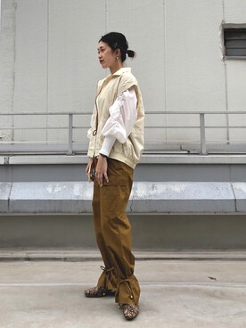 「袖ボリューム」｜「アイテム（ブルゾン）」を使った、CHIHIROさん（レディース・161cm）の秋コーディネート