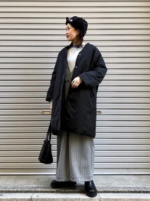 CIAOPANIC Aラインノーカラーダウンコート CIAOPANIC（チャオパニック）の「Aラインノーカラーダウンコート