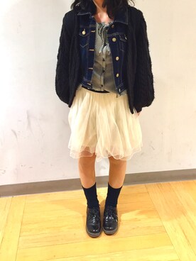 「dazzlin（ダズリン）のアイテム（デニムジャケット）」を使った、みー♪さん（レディース・160cm）の春コーディネート