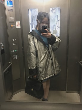 「ウィンドブレーカー」｜「アイテム（その他アウター）」を使った、ぴてちさん（レディース・162cm）の春コーディネート