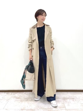 「andemiu」｜「アイテム（トレンチコート）」を使った、manami00716さん（レディース・155cm）の冬コーディネート