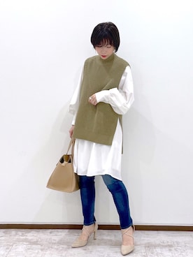 「andemiu」｜「アイテム（シャツワンピース）」を使った、manami00716さん（レディース・155cm）の冬コーディネート