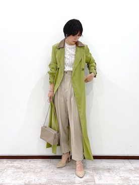 「andemiu」｜「アイテム（トレンチコート）」を使った、manami00716さん（レディース・155cm）の冬コーディネート